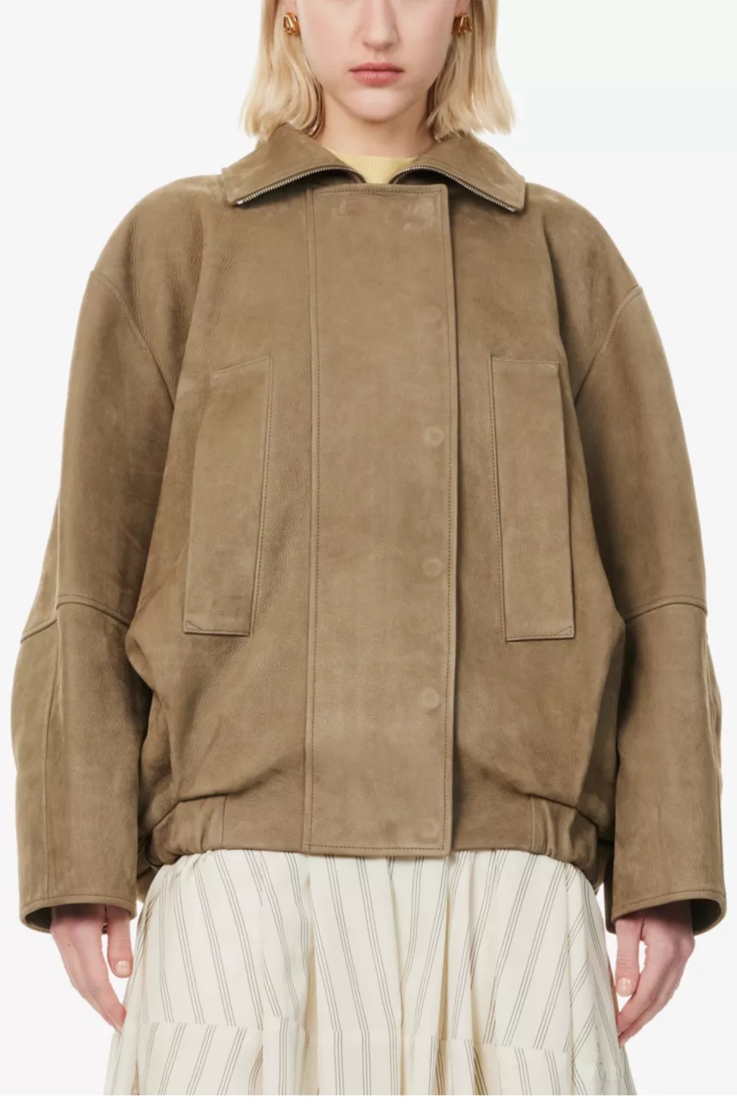 Ciro Two-Welt-Pockets Relaxed-Fit Leather Jacket
