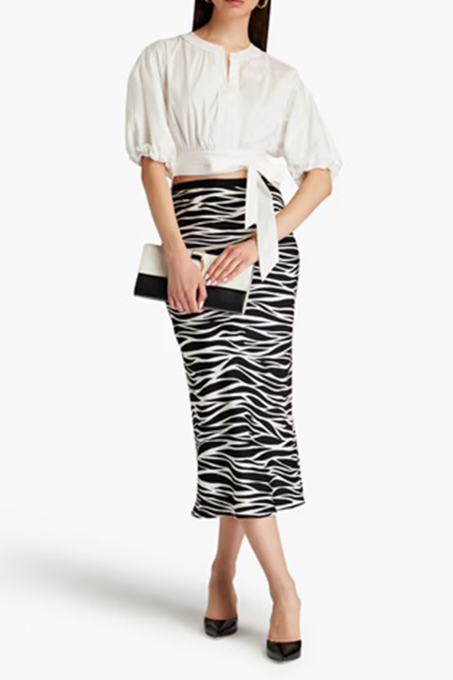 Lucie Gathered Cotton-Blend Poplin Top