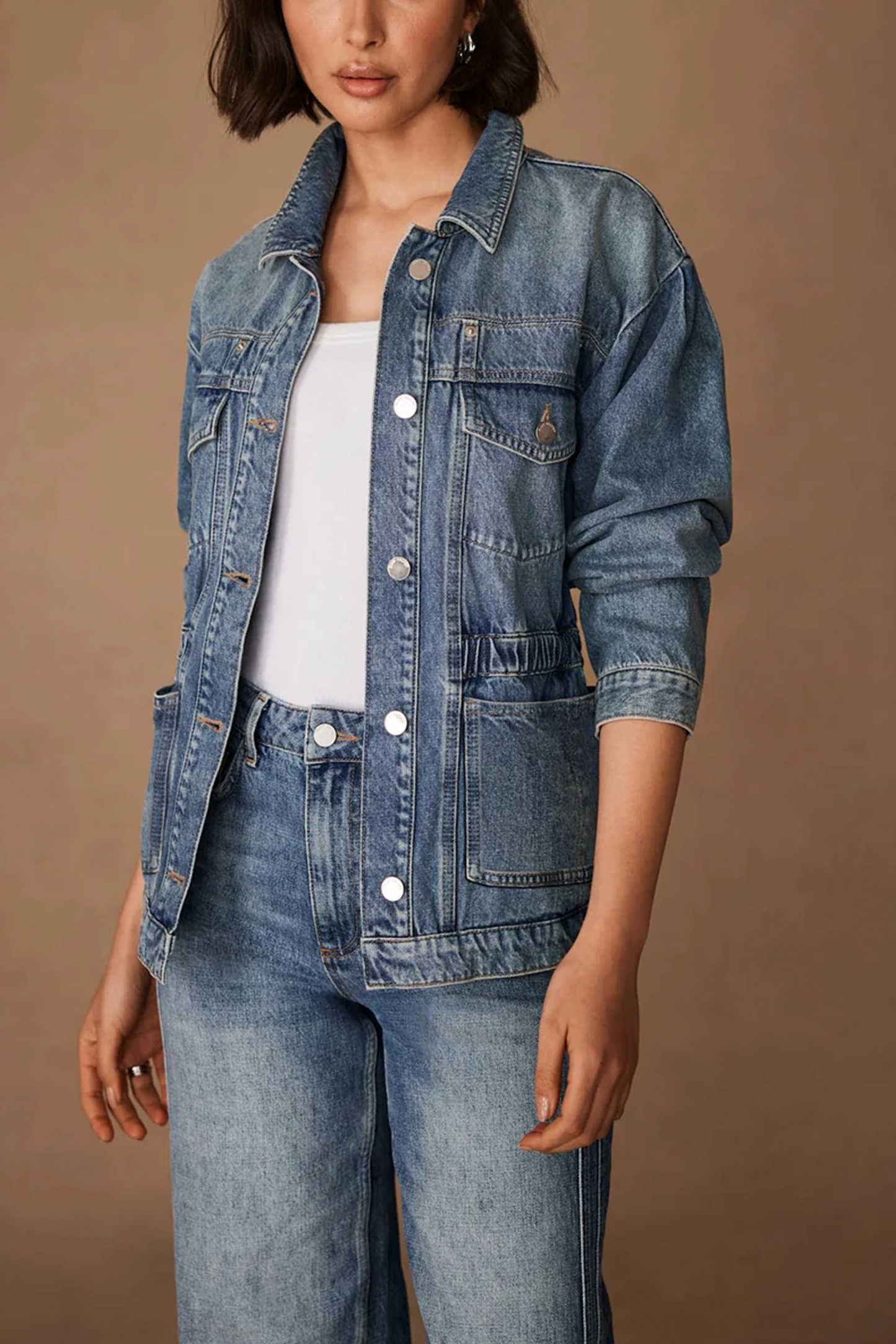 Indigo Waist Detail Denim Jacket