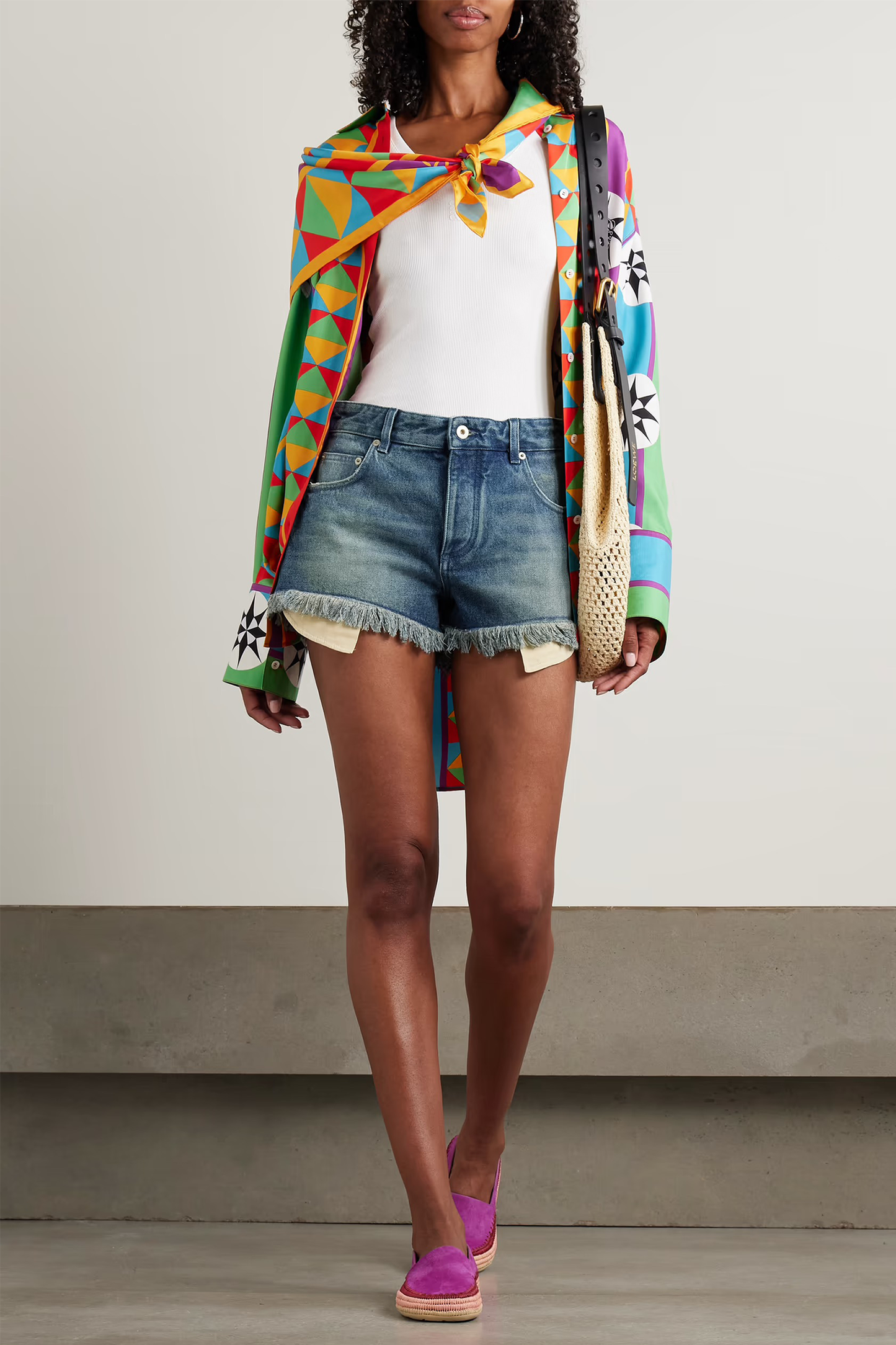+ Paula's Ibiza Fringed Denim Shorts