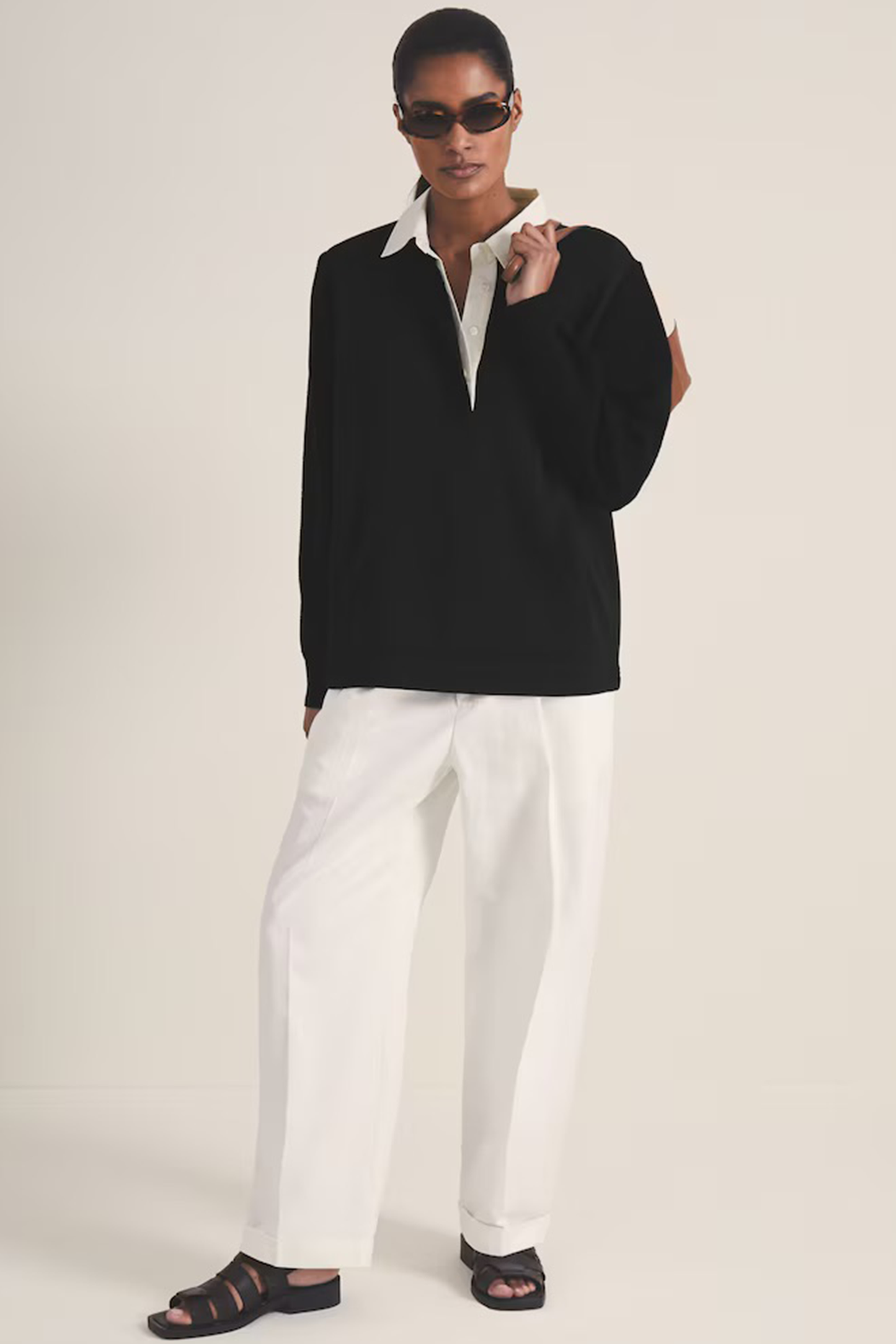 Les 100 Ciels Polo Sweatshirt In Black