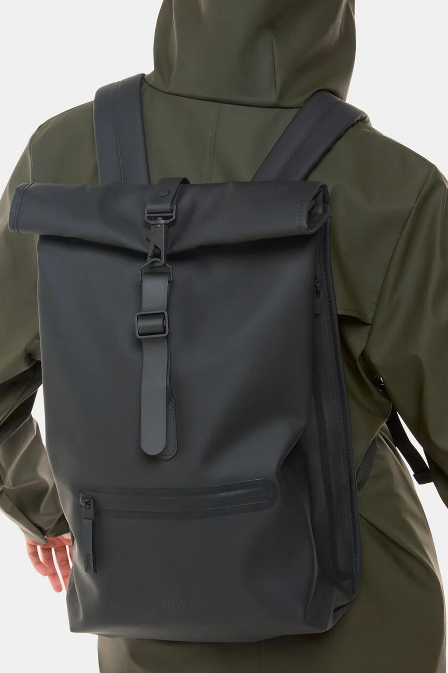 Black Rains Roll Top Backpack