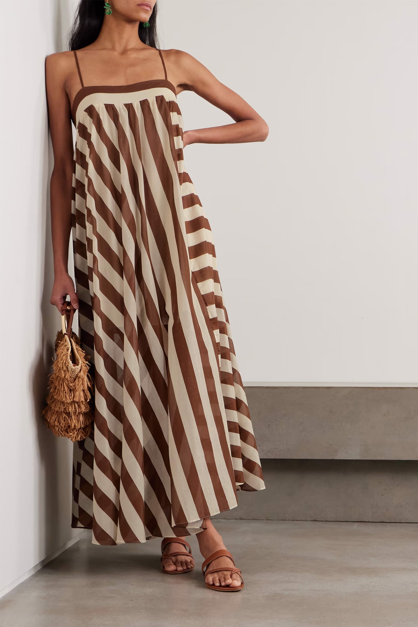 Daylight striped cotton maxi dress