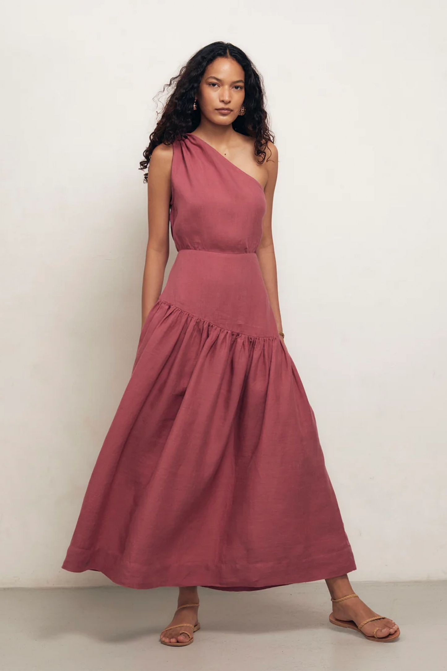 Mariam - Raspberry Linene Dress