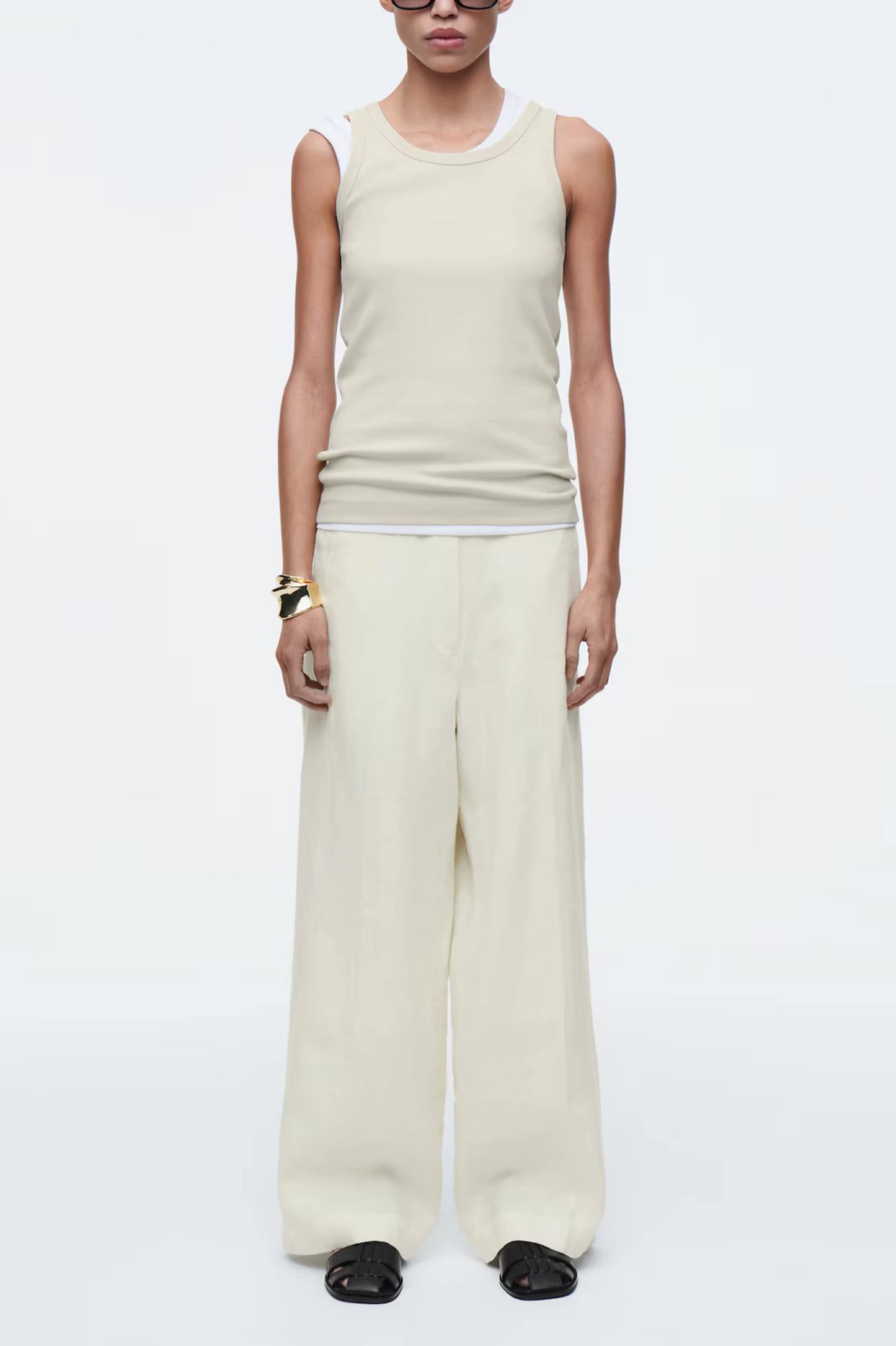 Straight-Leg Tailored Linen Trousers