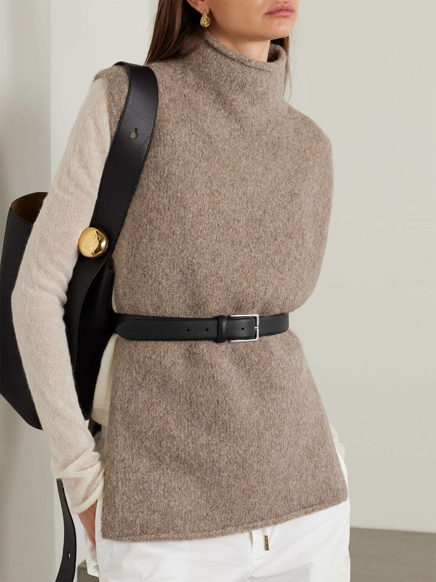 Textured-Leather Belt