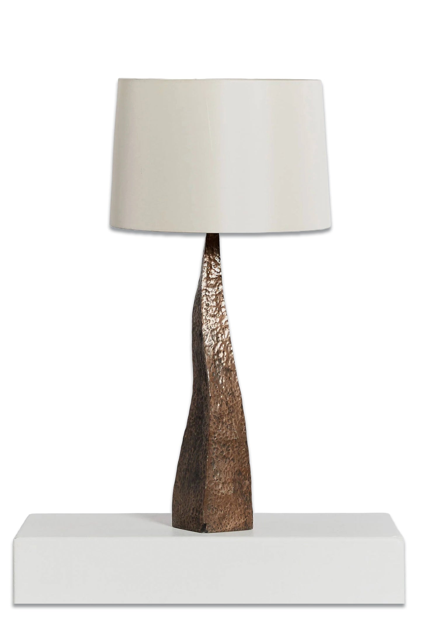 Hammered Finish Brutalist Table Lamps