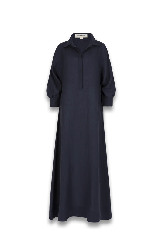 Kara - Midnight Linen Dress