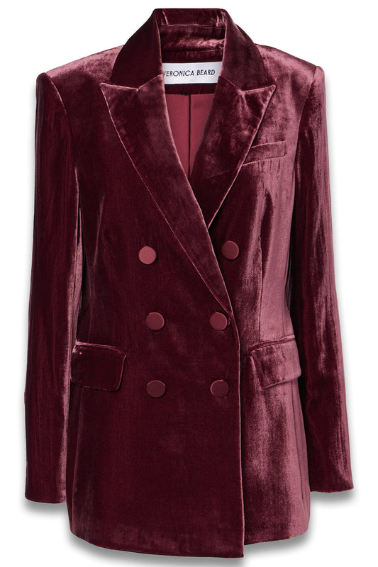 Ellette double-breasted velvet blazer