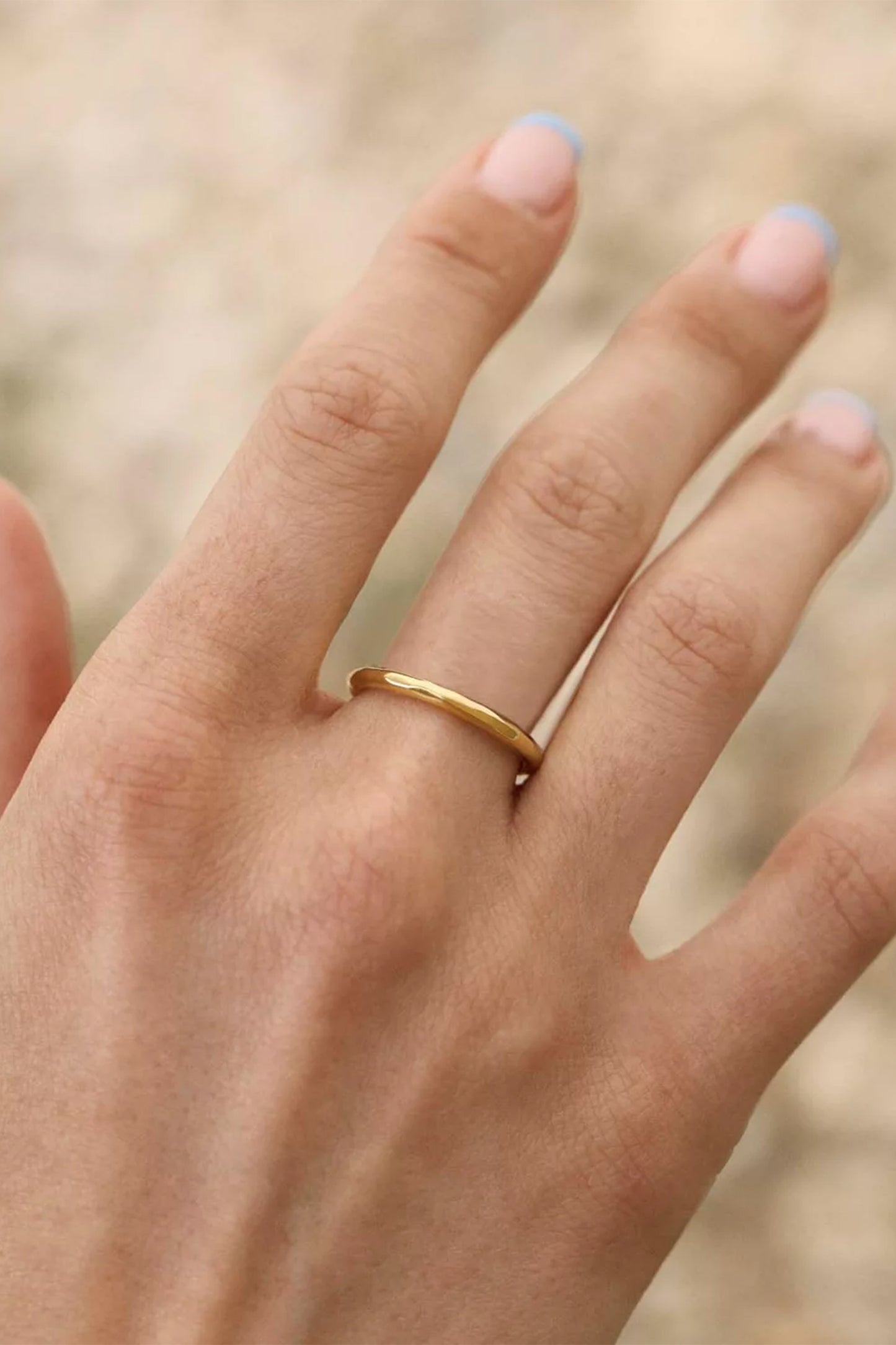 Siren Hammered Stacking Ring, Gold