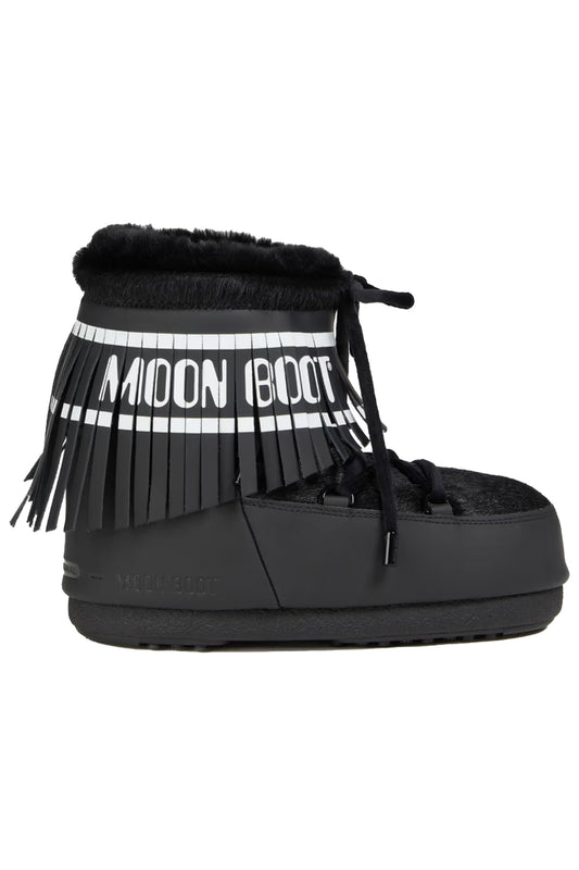 Fringed Logo-print Faux Leather And Calf Hair Snow Boots