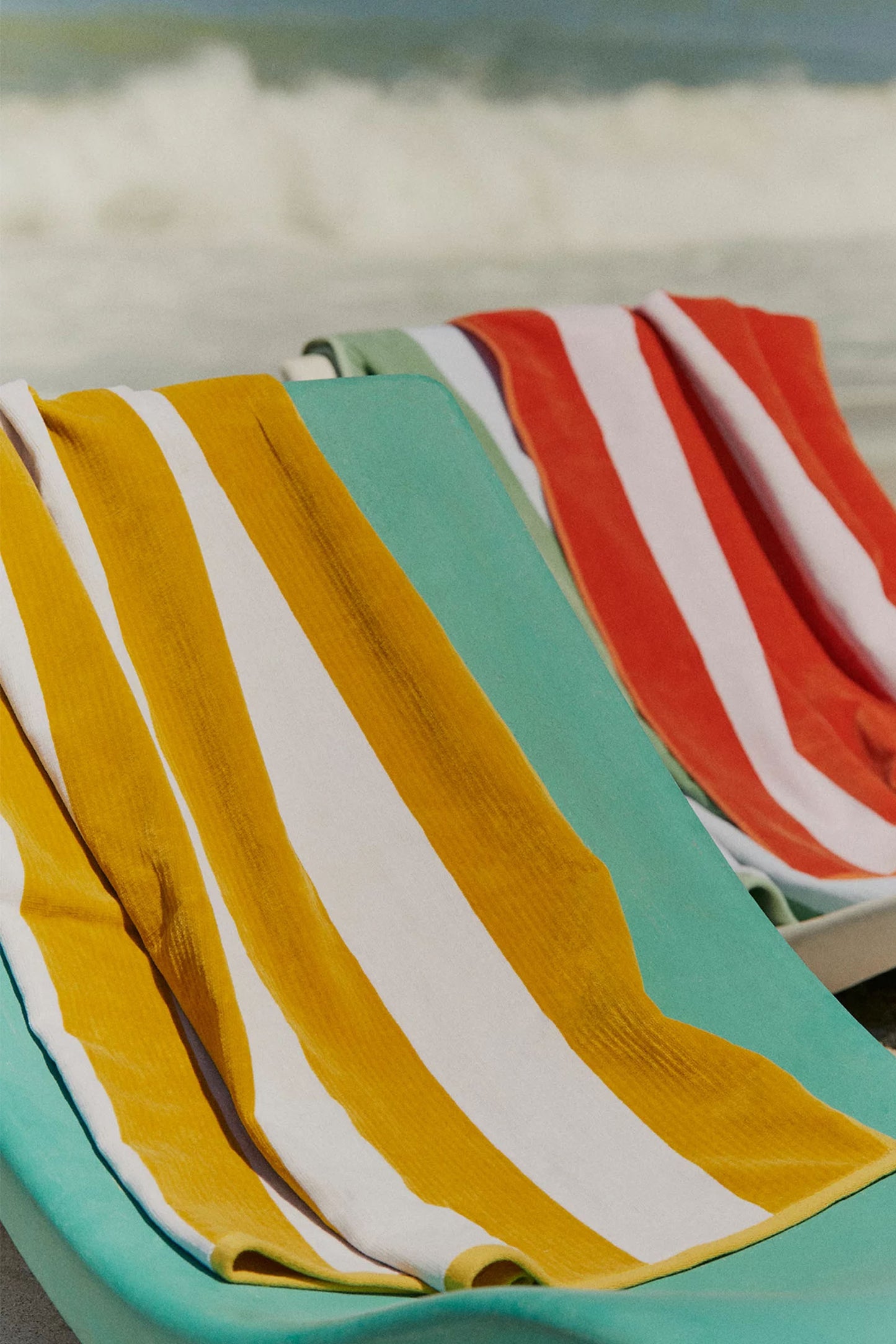 Pure Cotton Striped Sand Resistant Beach Towel