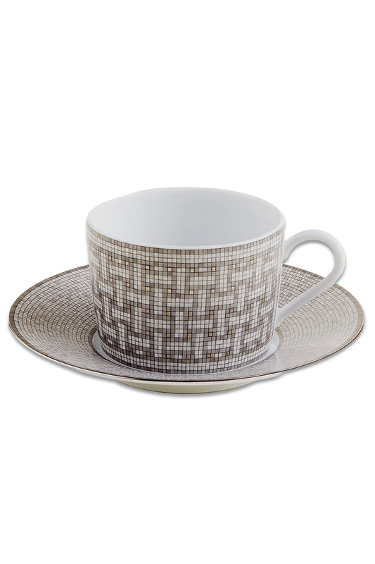 Mosaique Au 24 Platinum Tea Cup And Saucer