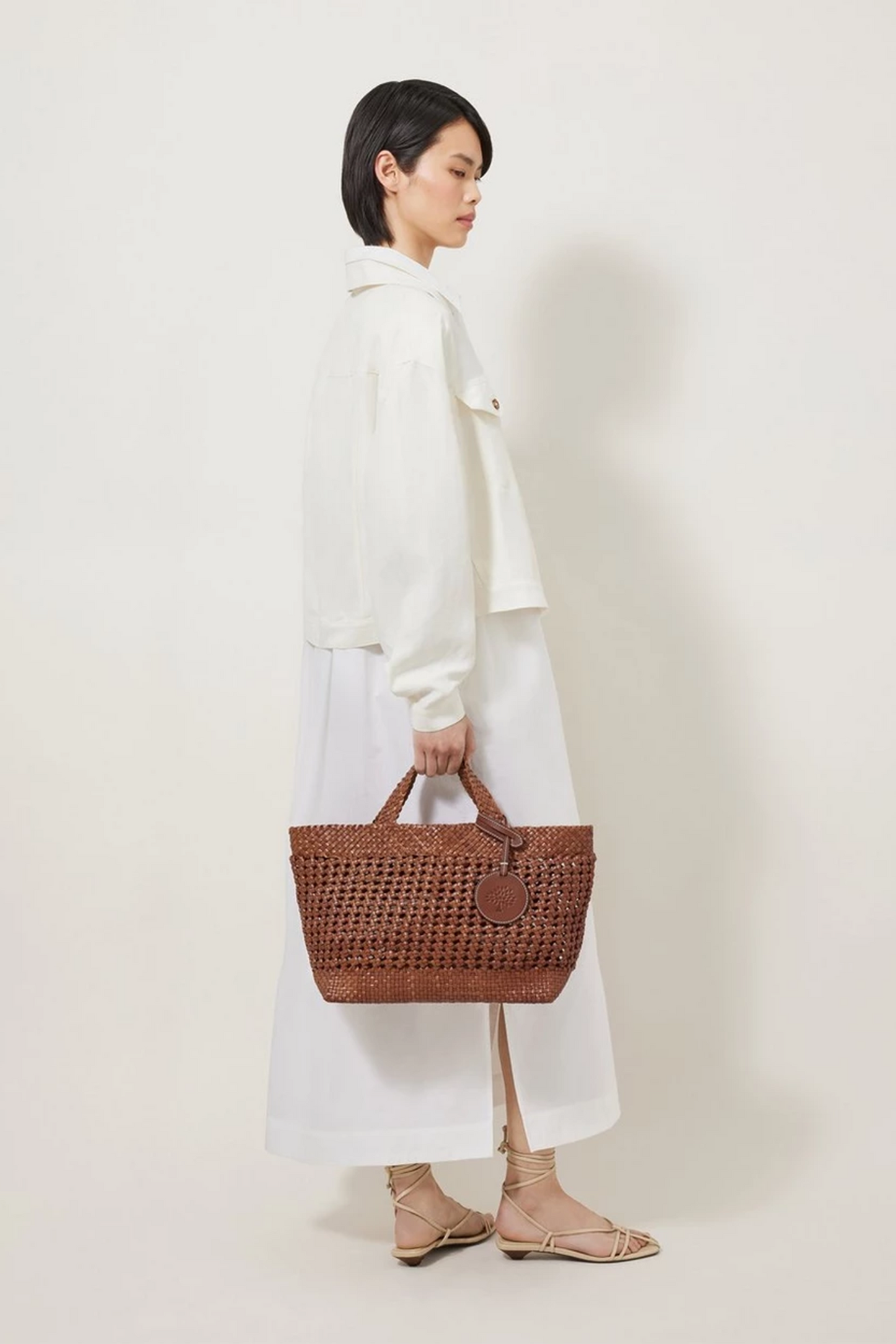Small Woven Leather Tote