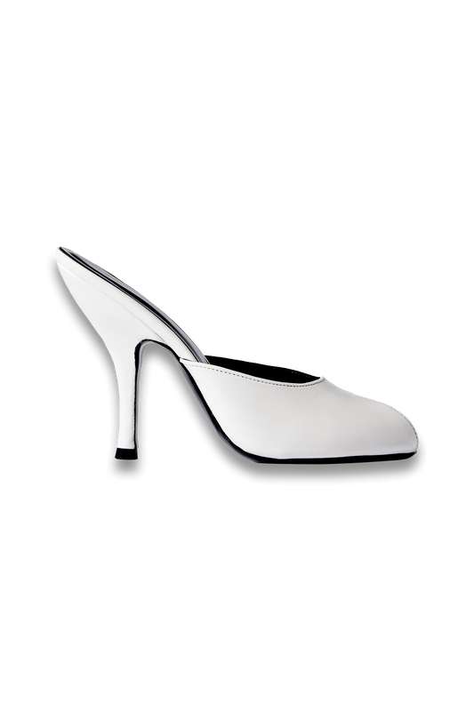 Date Cutout Leather Mules