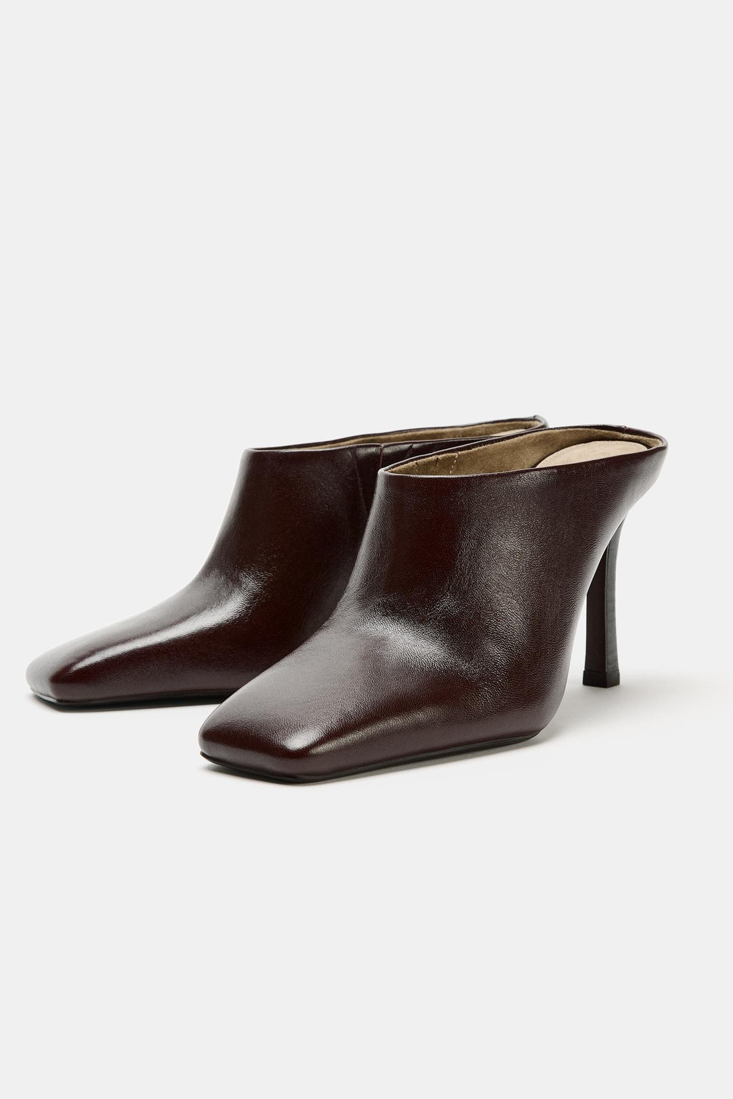 Leather Mules with Square Toe
