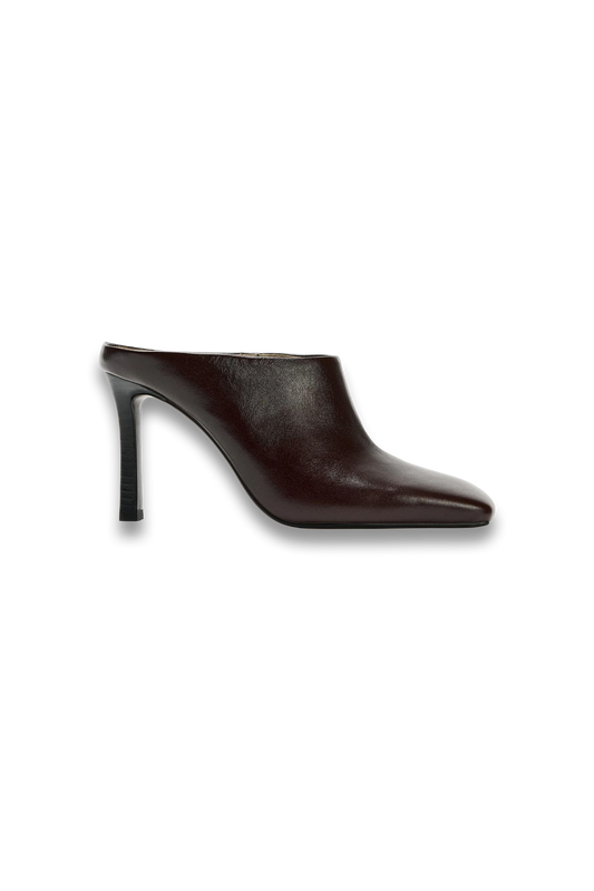 Leather Mules with Square Toe