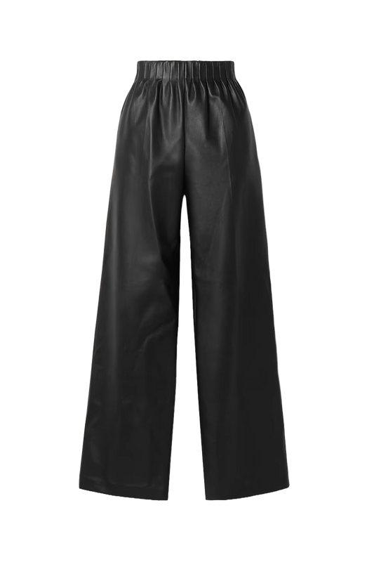 Murphy Pleated Leather Wide-leg Pants