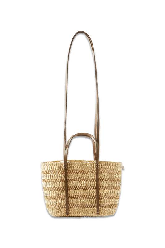 Andrea Leather-Trim Basket Bag