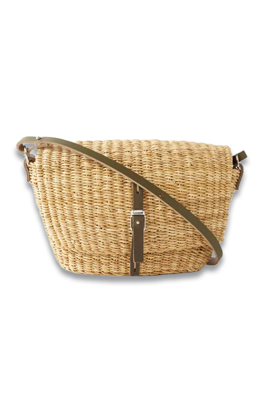Fille Leather-trim Woven Cross-body Bag