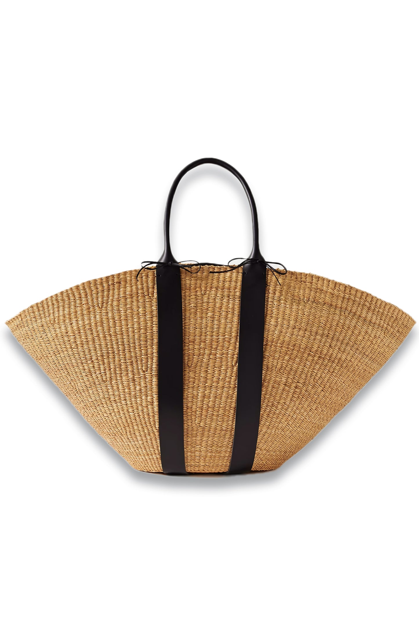Sophie Maxi Leather-Trimmed Woven Straw Tote