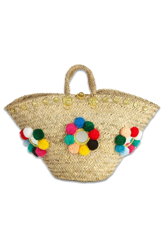 Sicilian Basket Tote In Multicolour