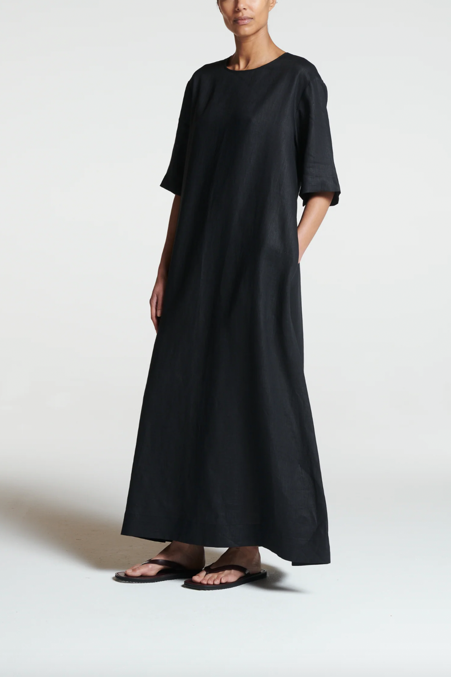 Mina Dress Black Linen