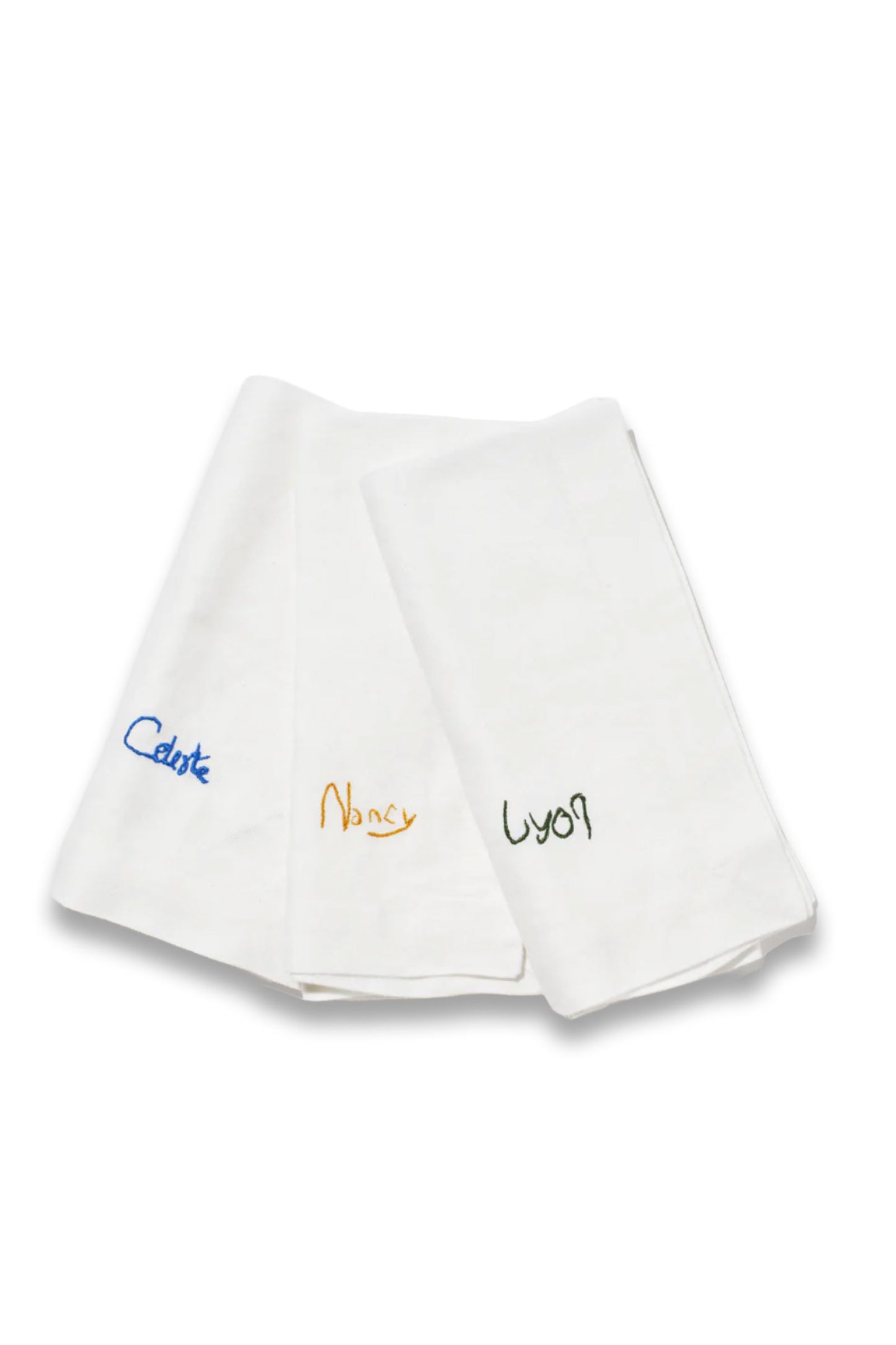 Handwritten White Linen Napkin