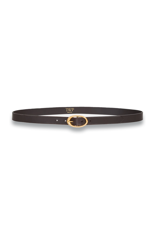 Narrow Leather Belt In Leather