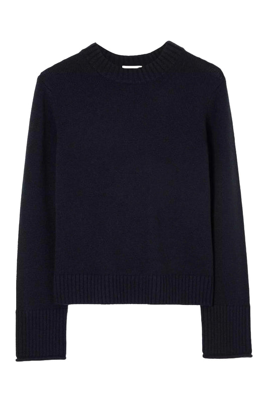 Jigsaw Compact Wool Crew Jumper, Navy