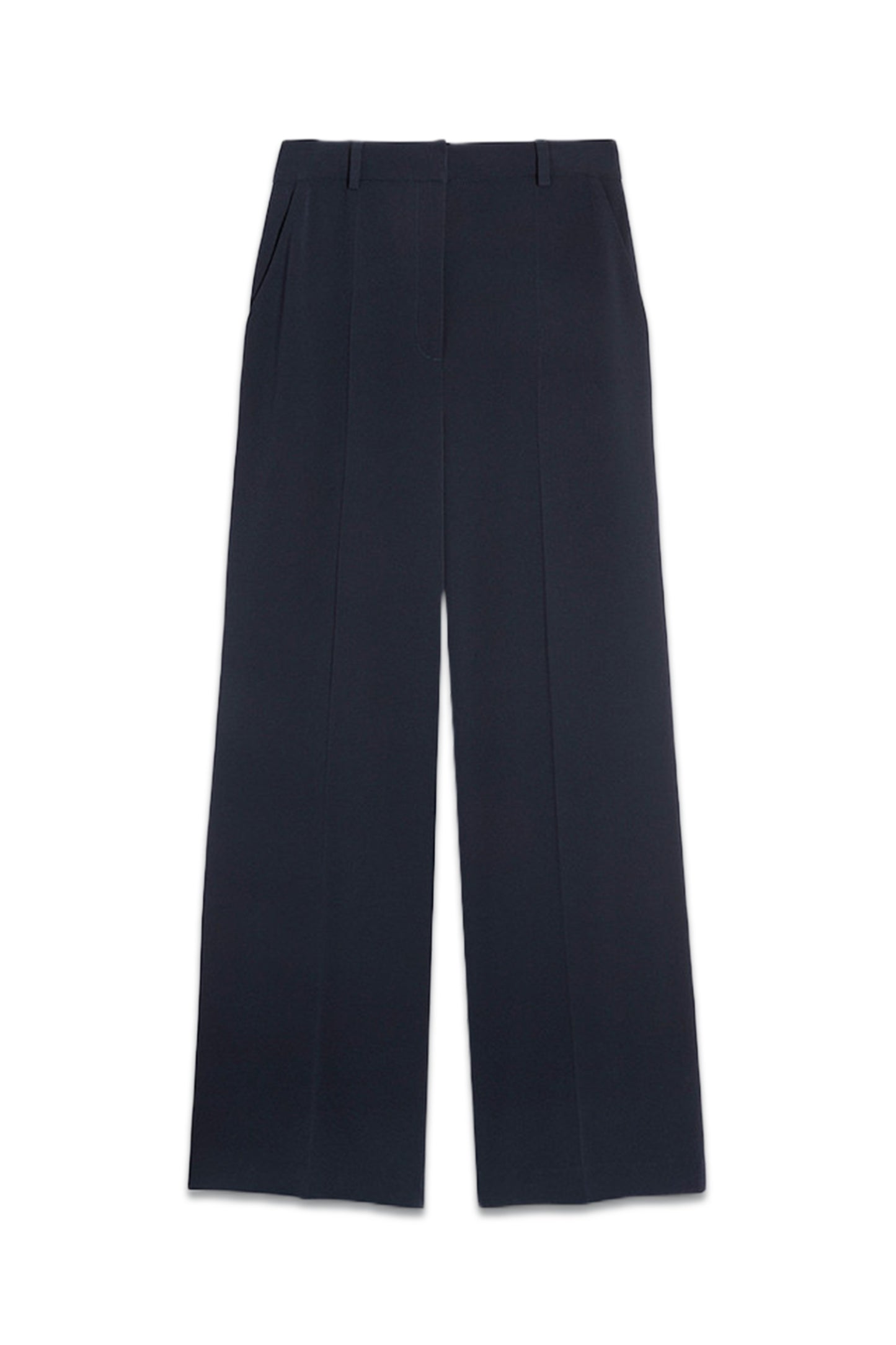 Clever Crepe Wide-Leg Trousers Navy