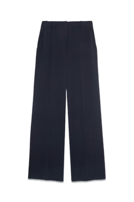 Clever Crepe Wide-Leg Trousers Navy