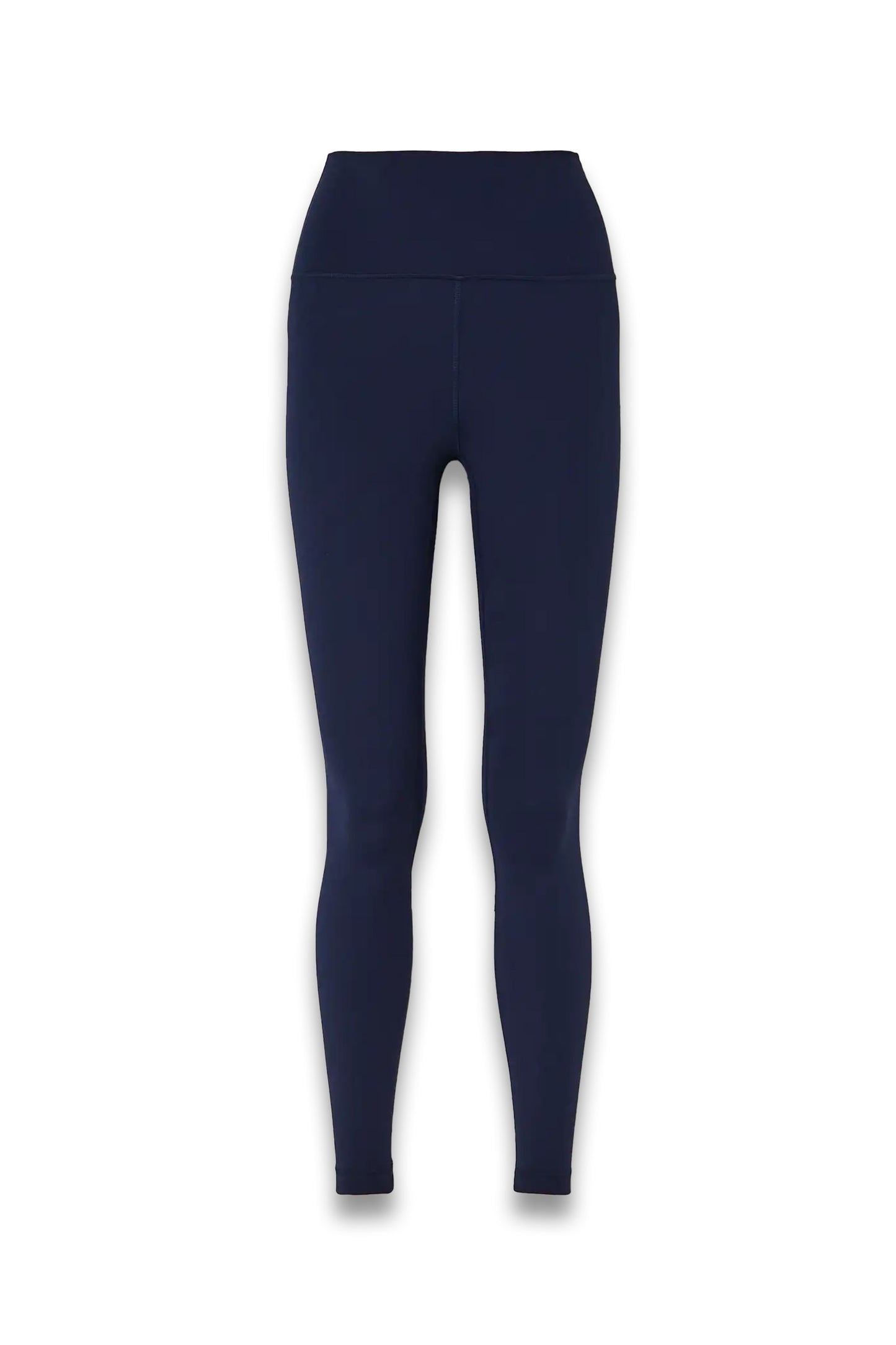 Navy blue leggings on a white background