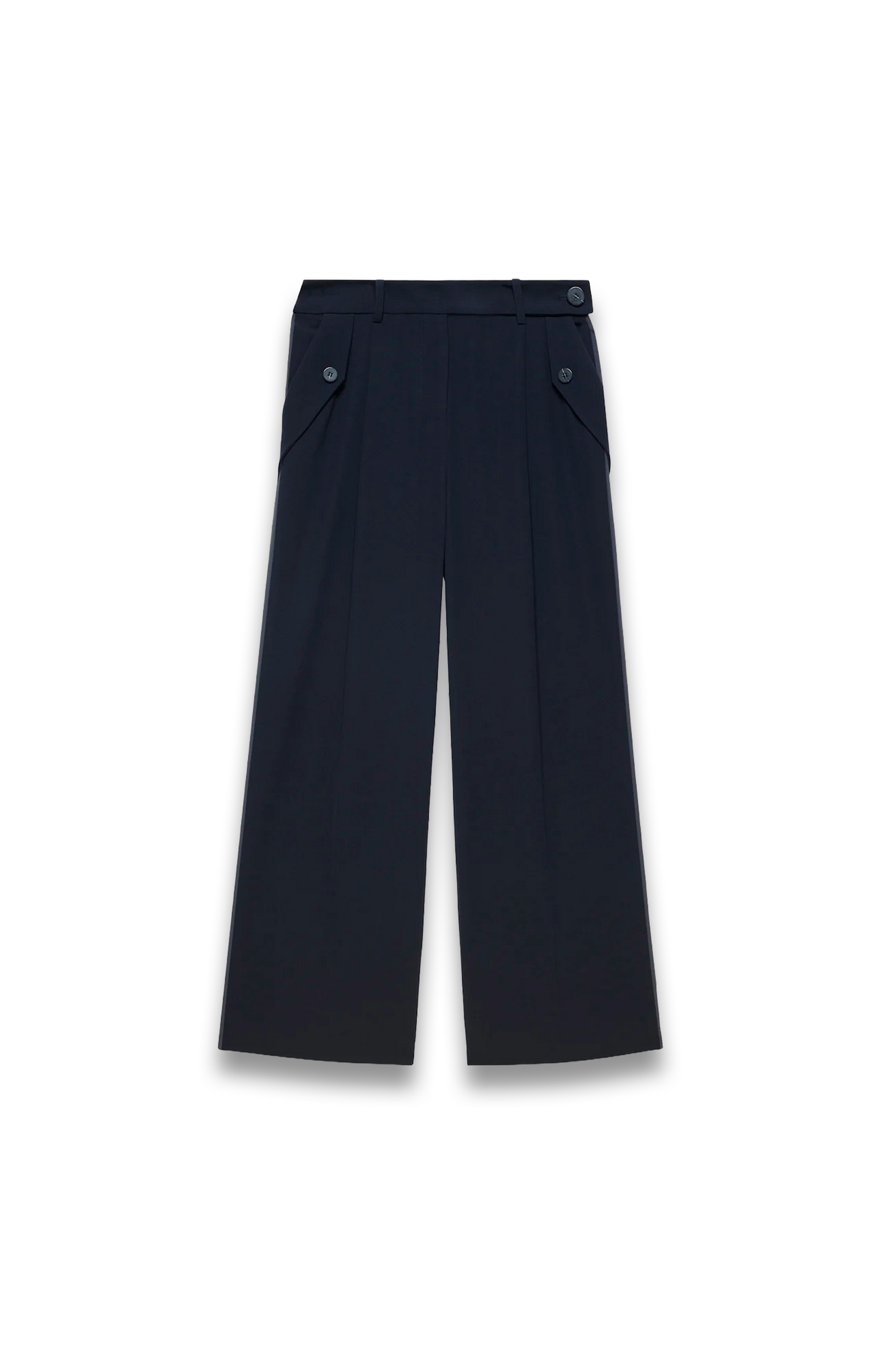 Navy Tailored Wide Trousers