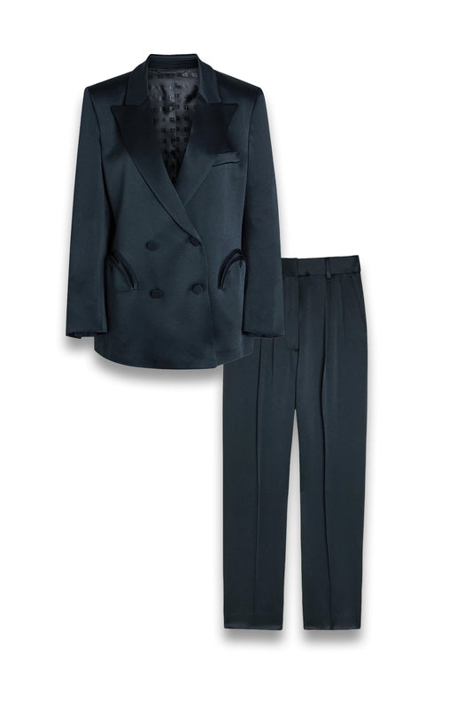 Everynight Double-breasted Satin Suit