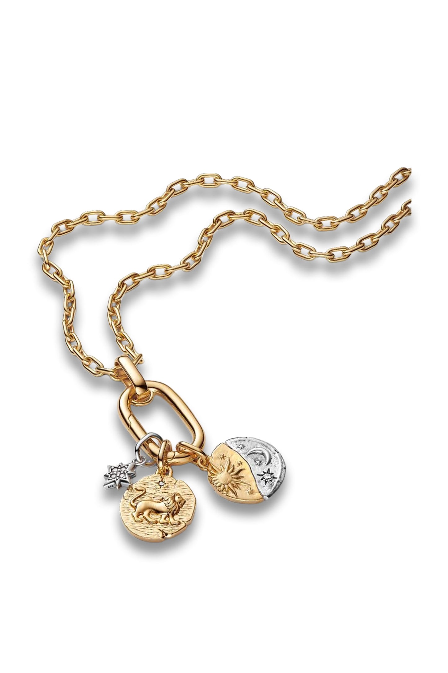 Lion, Sun & Moon Medallion Necklace Set