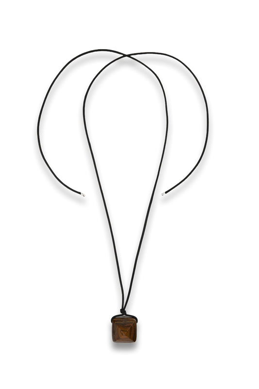 Leather Cord Necklace With Tiger's Eye Stone