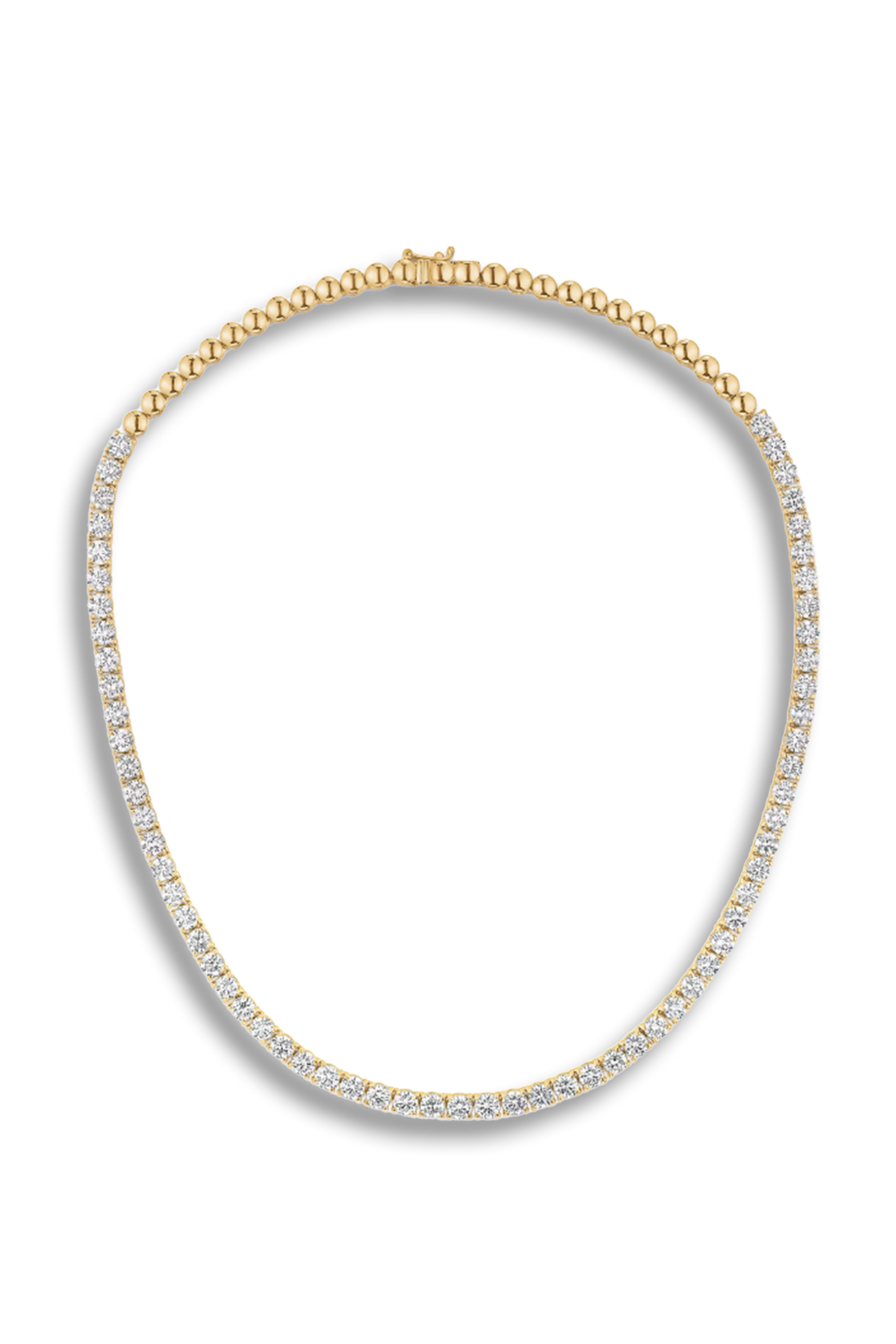 15.00ct Lab Diamond Tennis Necklace 3/4 Set in 9K Yellow Gold F/VS