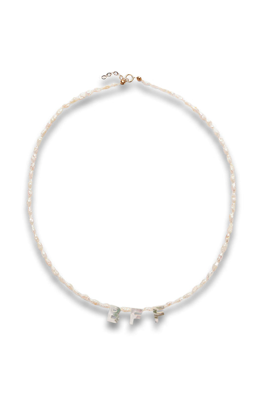 BFF 9kt gold necklace with mother of pearl