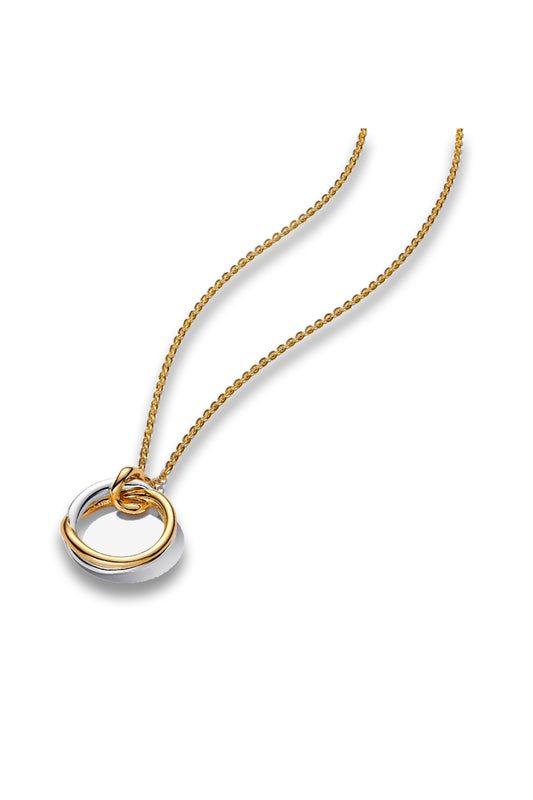 Organically Shaped Two-Tone Pendant Necklace