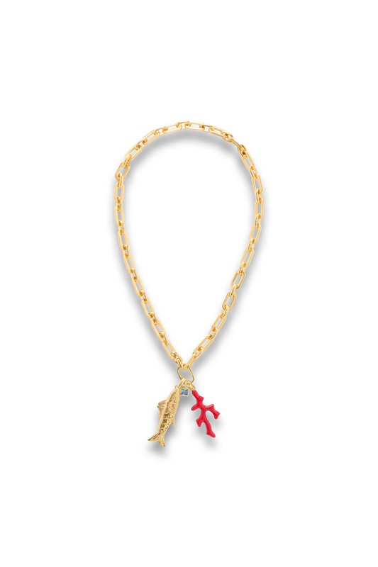 Barrier Gold-plated Enamel and Pearl Necklace