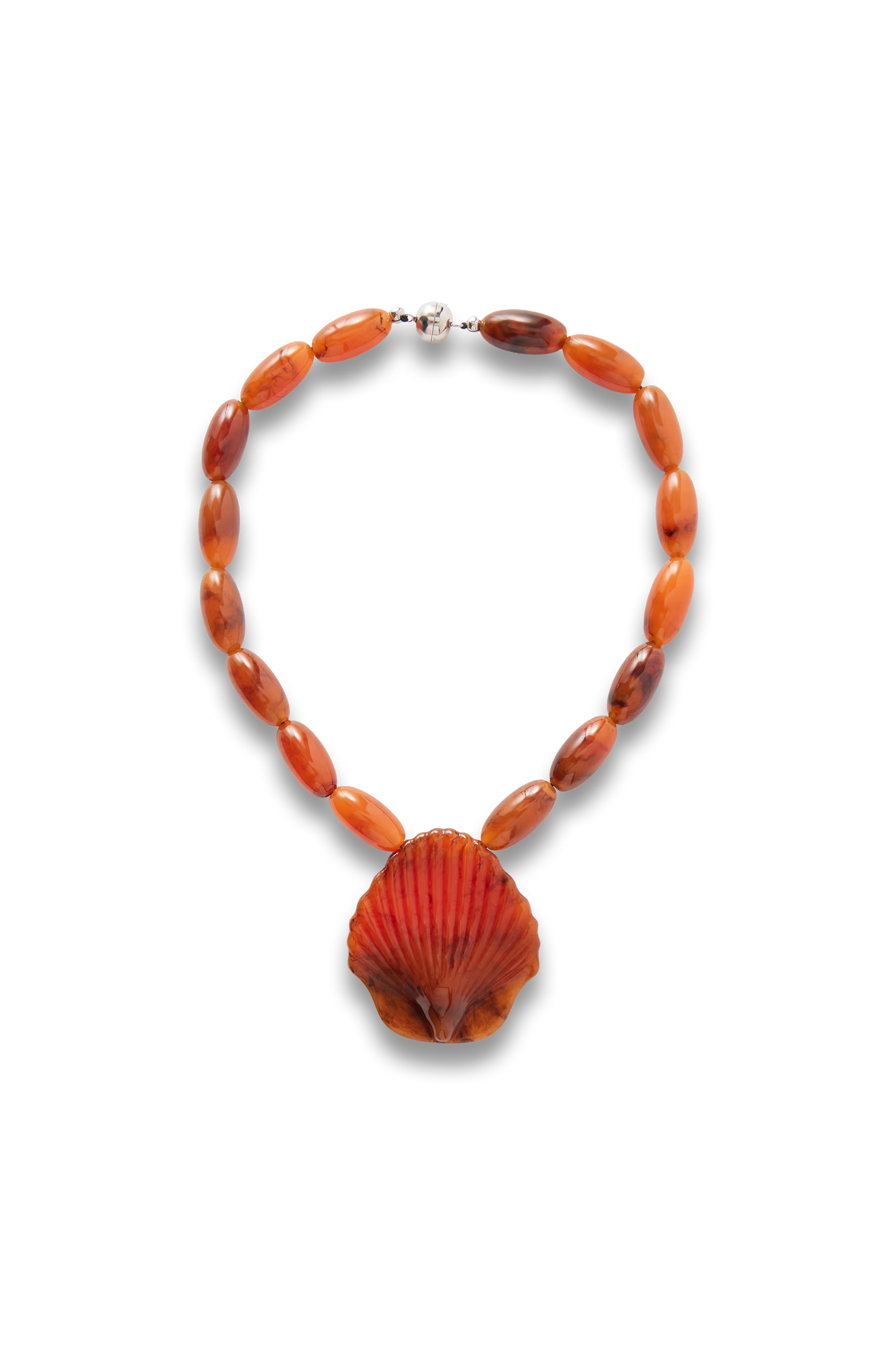 Silver-tone, Shell and Resin Necklace