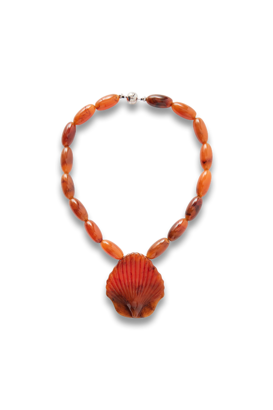 Silver-tone, Shell and Resin Necklace
