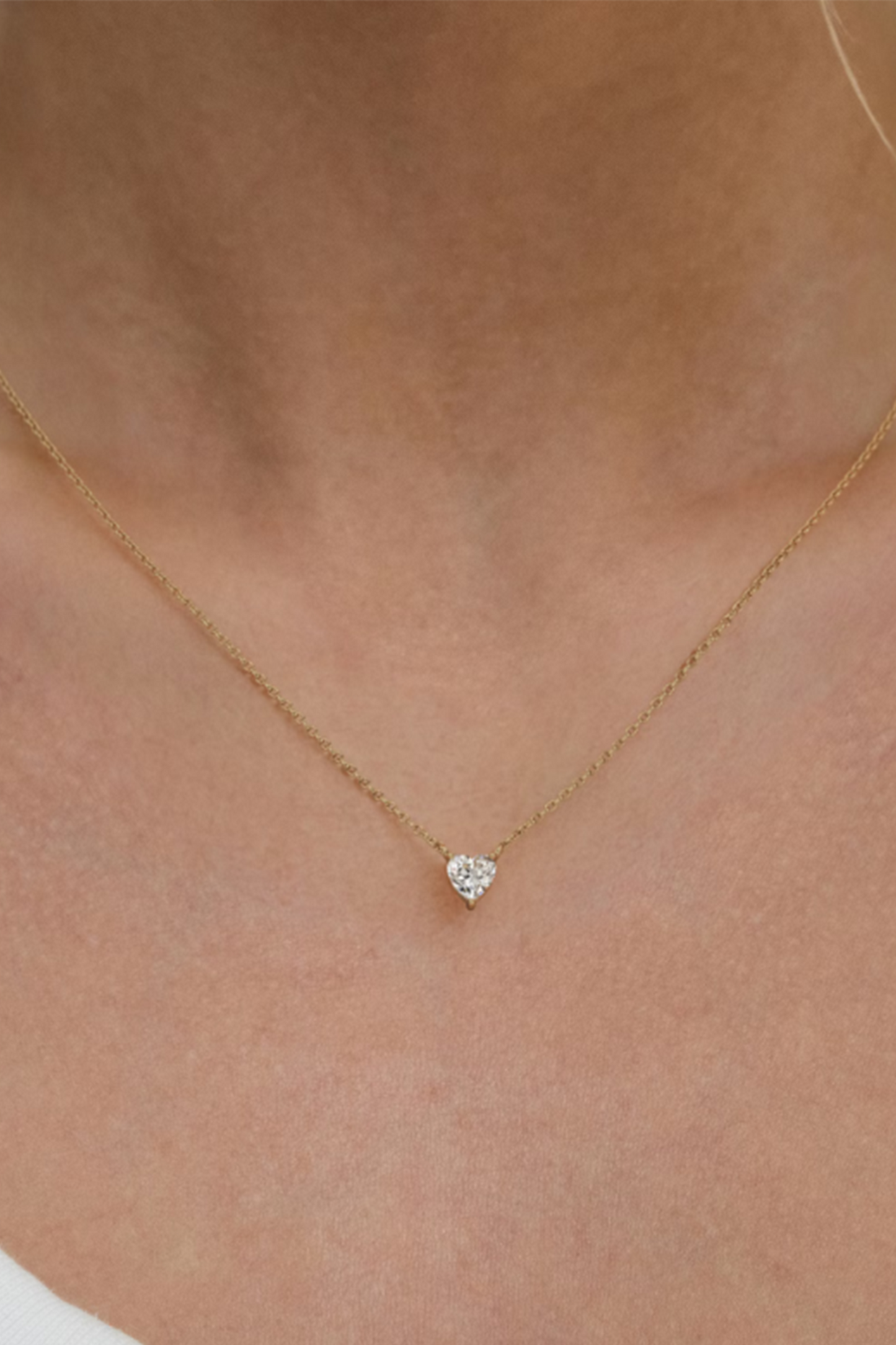 Wanderlust Floating Heart Cut Lab Diamond Solitaire Necklace 0.33ct H/SI in 18K Gold Vermeil