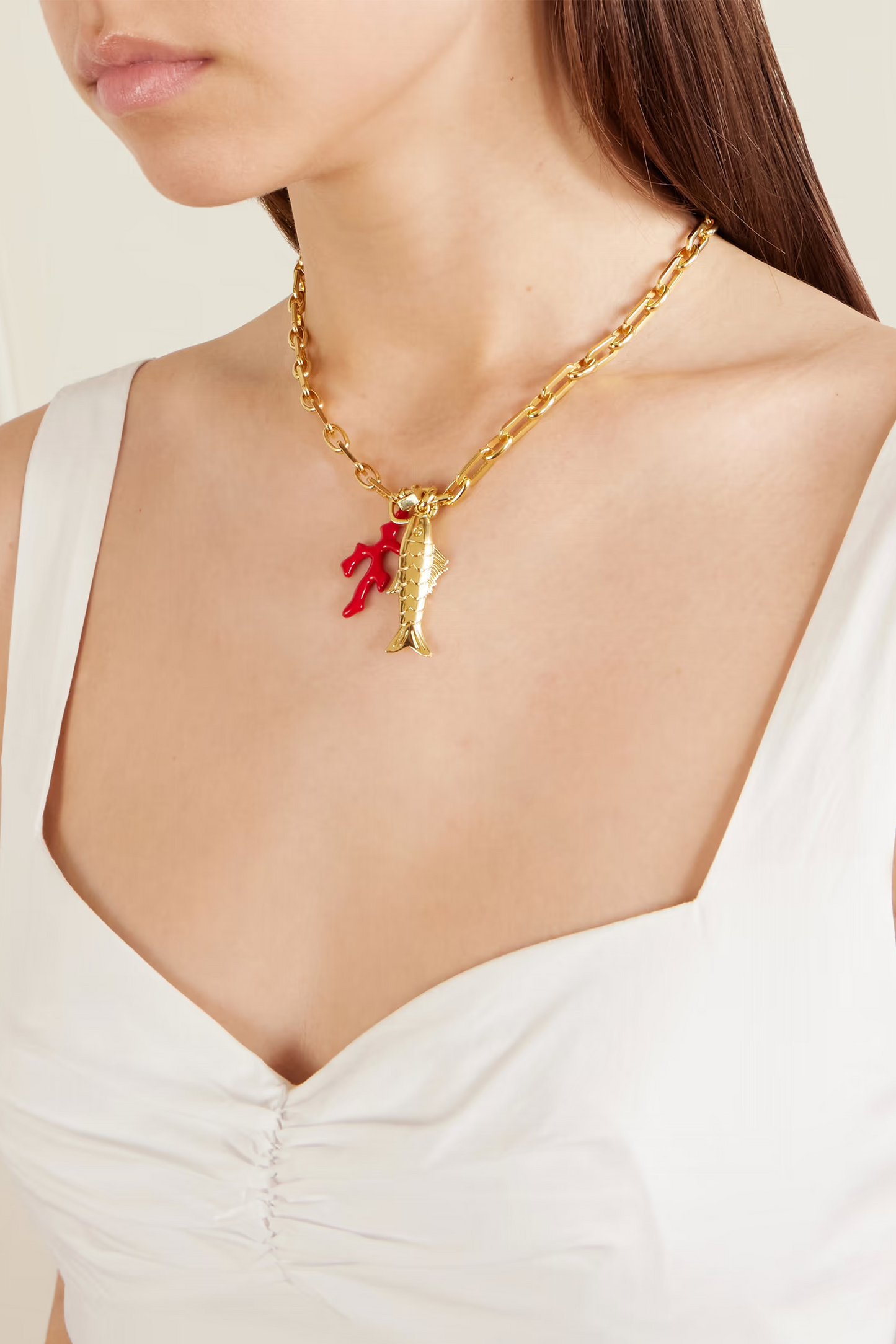 Barrier Gold-plated Enamel and Pearl Necklace