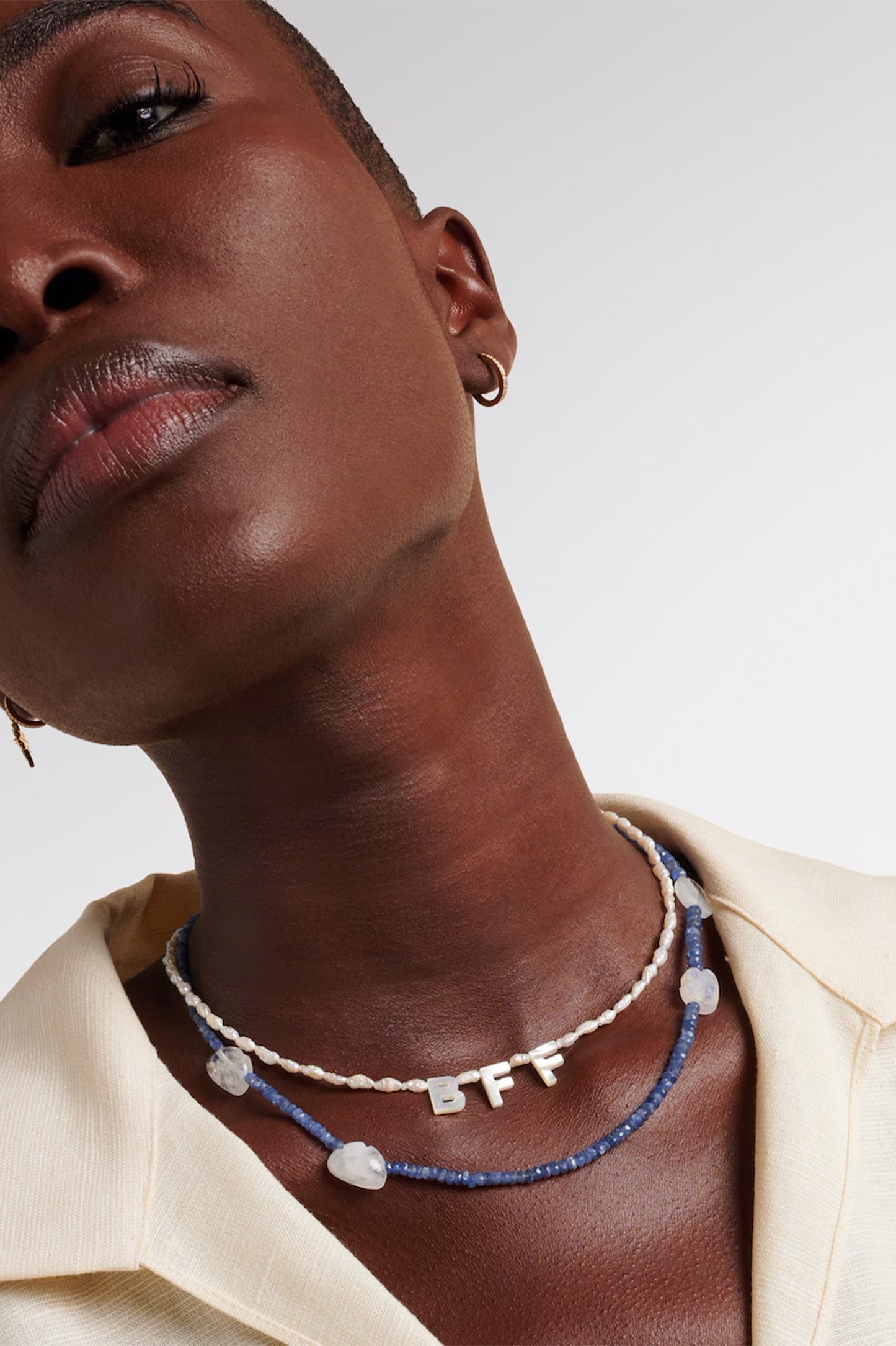 BFF 9kt gold necklace with mother of pearl