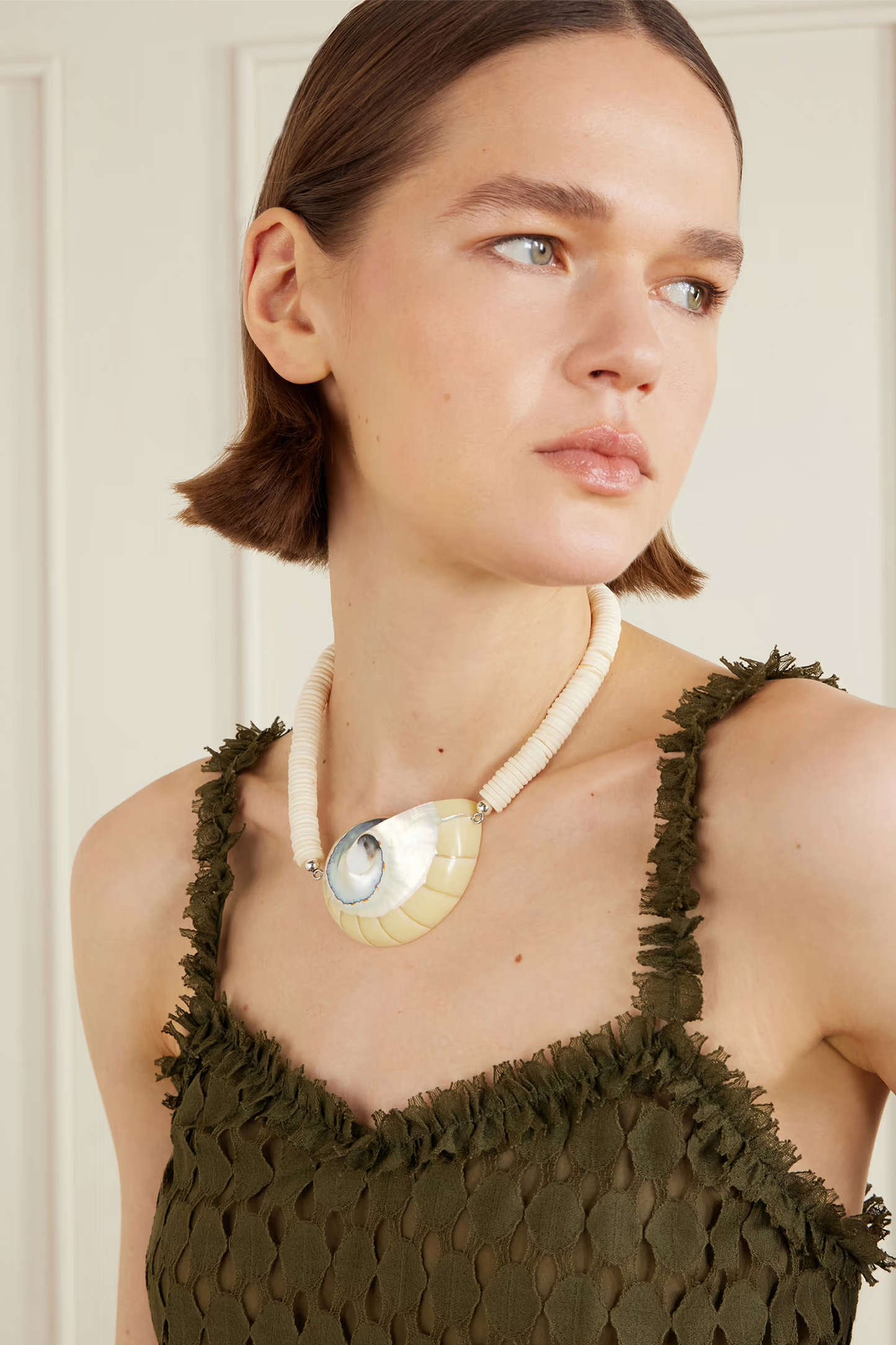 Odessa Silver-tone Shell Beaded Necklace