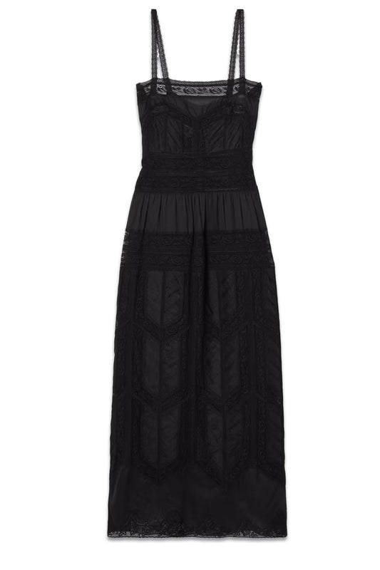 Halliday Tiered Paneled Lace And Cotton-gauze Maxi Dress