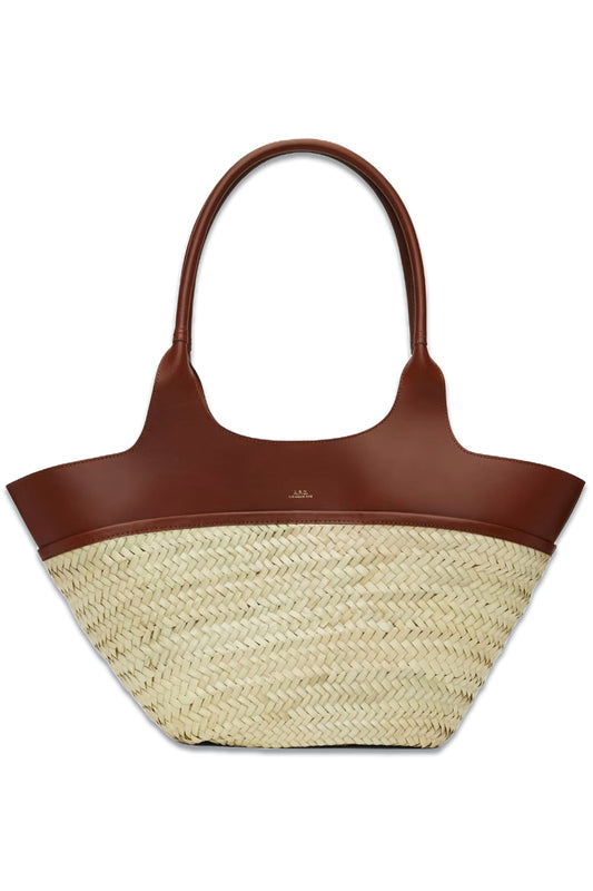 Beige & Brown Tanger Basket Tote