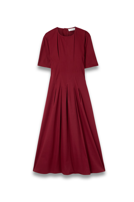 Ainsley Pleated Brushed Cotton-blend Twill Midi Dress
